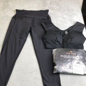 Tommie Copper Bundle of Leggings and Shoulder Support Bra Size L